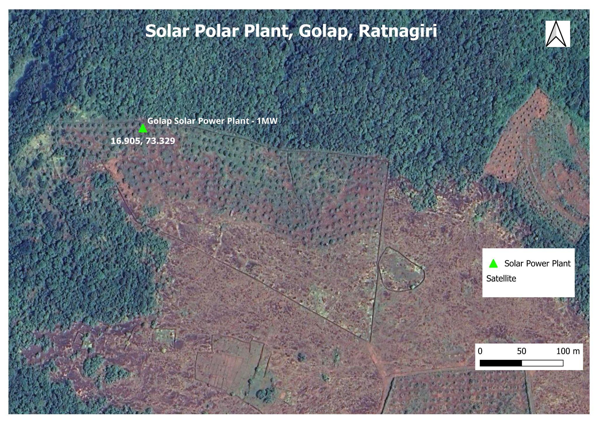 GIS map — Solar Polar Plant, Golap, Ratnagiri